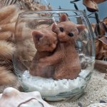 bougie deco chat beige