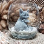 bougie chat assis